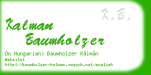 kalman baumholzer business card