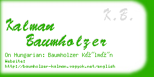 kalman baumholzer business card